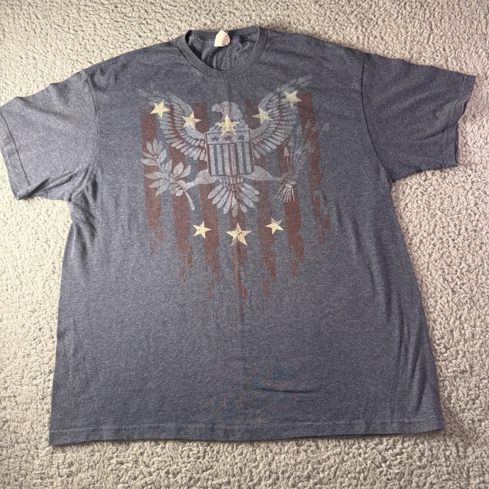 Delta Pro‎ Weight Patriotic Eagle Flag Blue Short Sleeve T-Shirt Men's Size XL